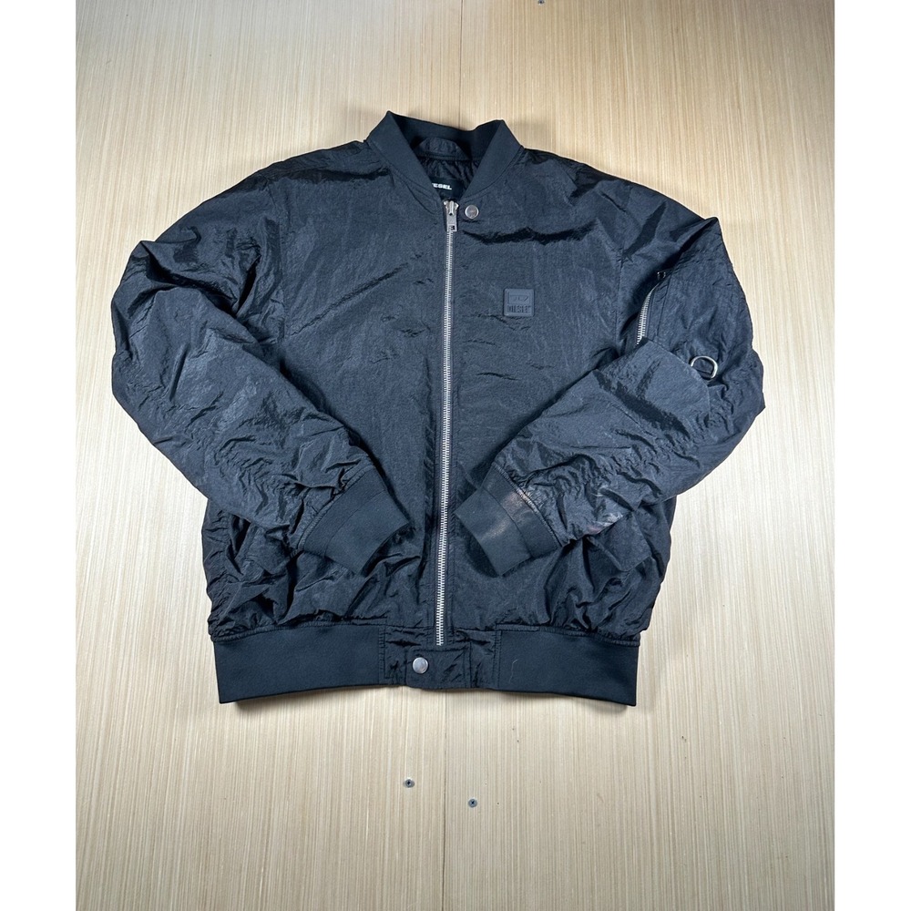 Diesel J-DUST-KA Bomber Jacket Mens Large Navy Blue Stretch Full Zip Outdoor